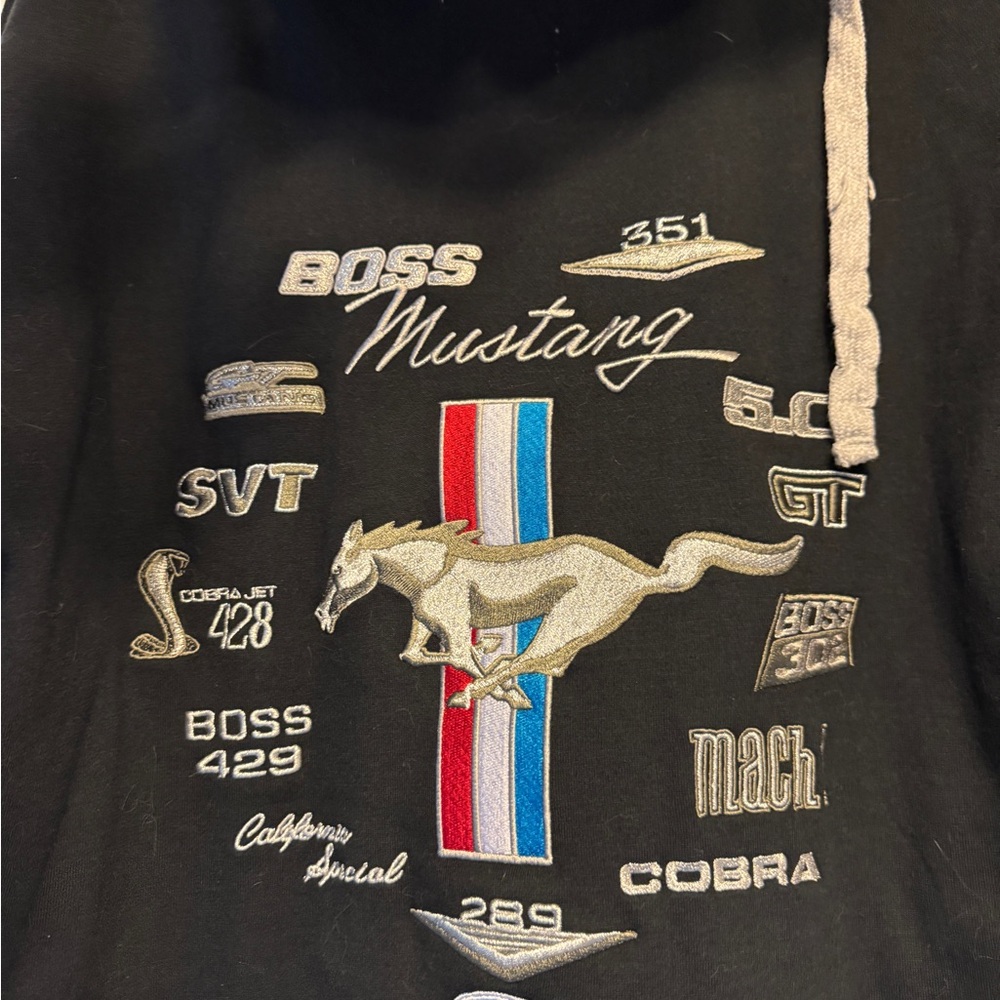 Ford Mustang Black Hoodie Jacket - Picture 2 of 9